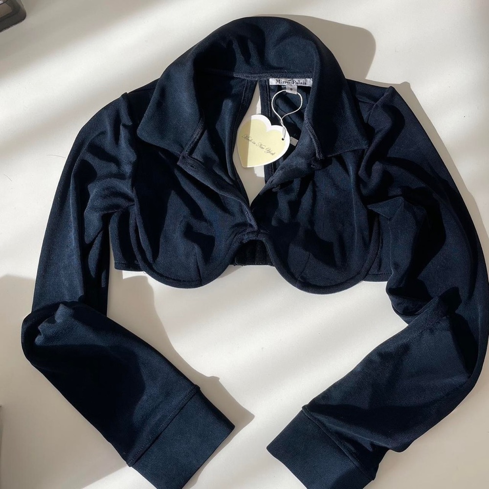 NWT Mirror Palais Button Crop Skirt -Navy